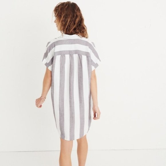 Madewell Maywood Linen Striped Shirtdress Medium - Picture 5 of 5
